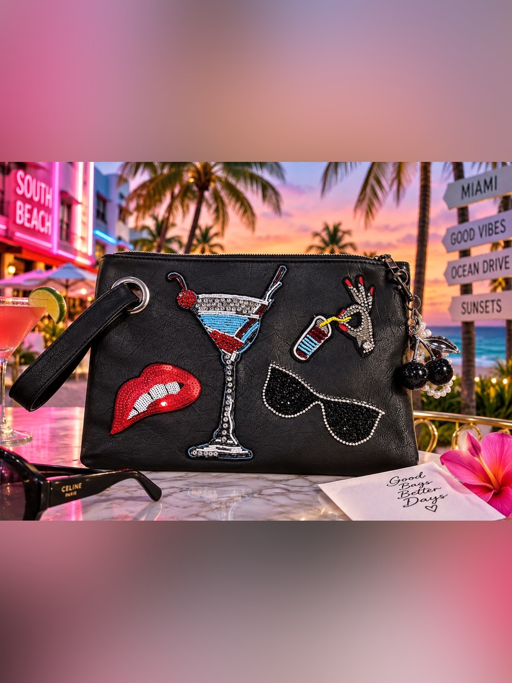 ✨ Angel Charms One-of-One Handmade Embellished Clutch ✨